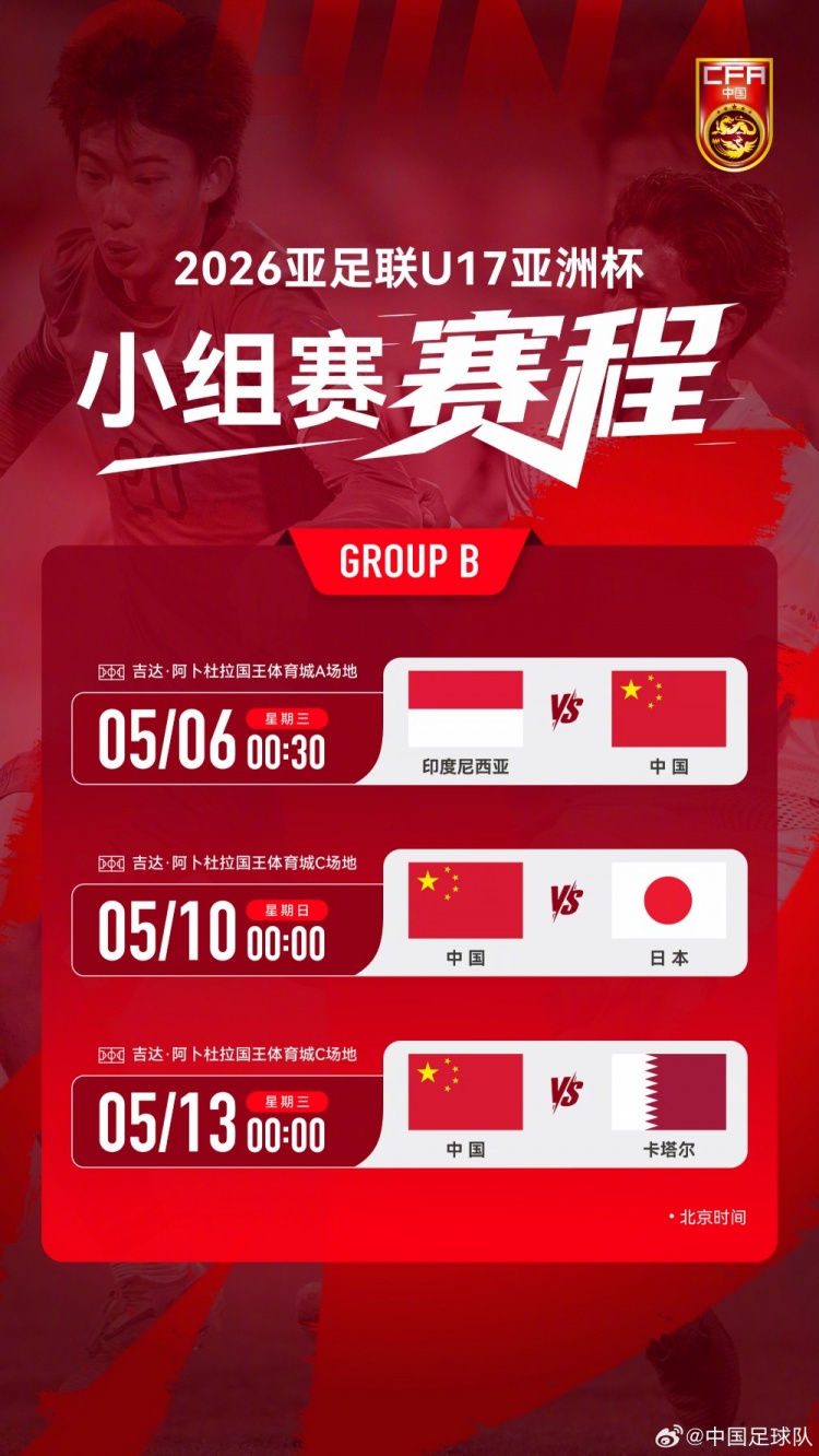 U17亞洲杯：中國(guó)小將首戰(zhàn)印尼，艾比布拉領(lǐng)銜攻擊線