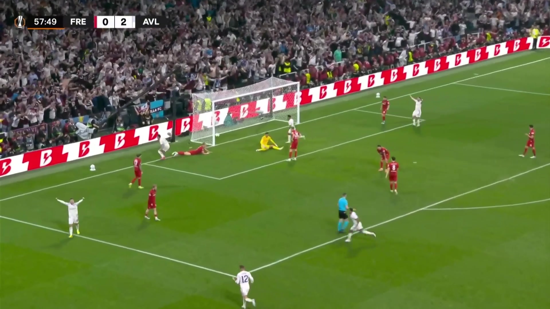 結(jié)束了！維拉3-0弗賴堡！布恩迪亞送助攻，羅杰斯包抄鏟射破門！